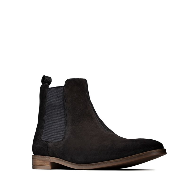 Botas Chelsea Clarks Stanford Top Hombre Negras | 58929904