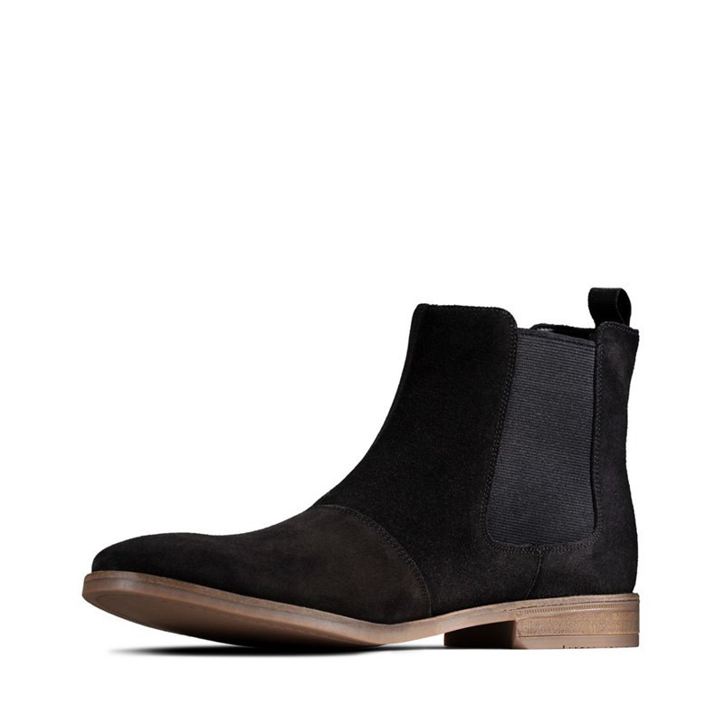 Botas Chelsea Clarks Stanford Top Hombre Negras | 58929904