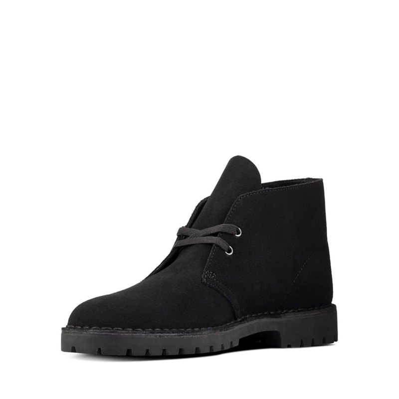 Botas De Desierto Clarks Originales Rock Hombre Negras | 33284187