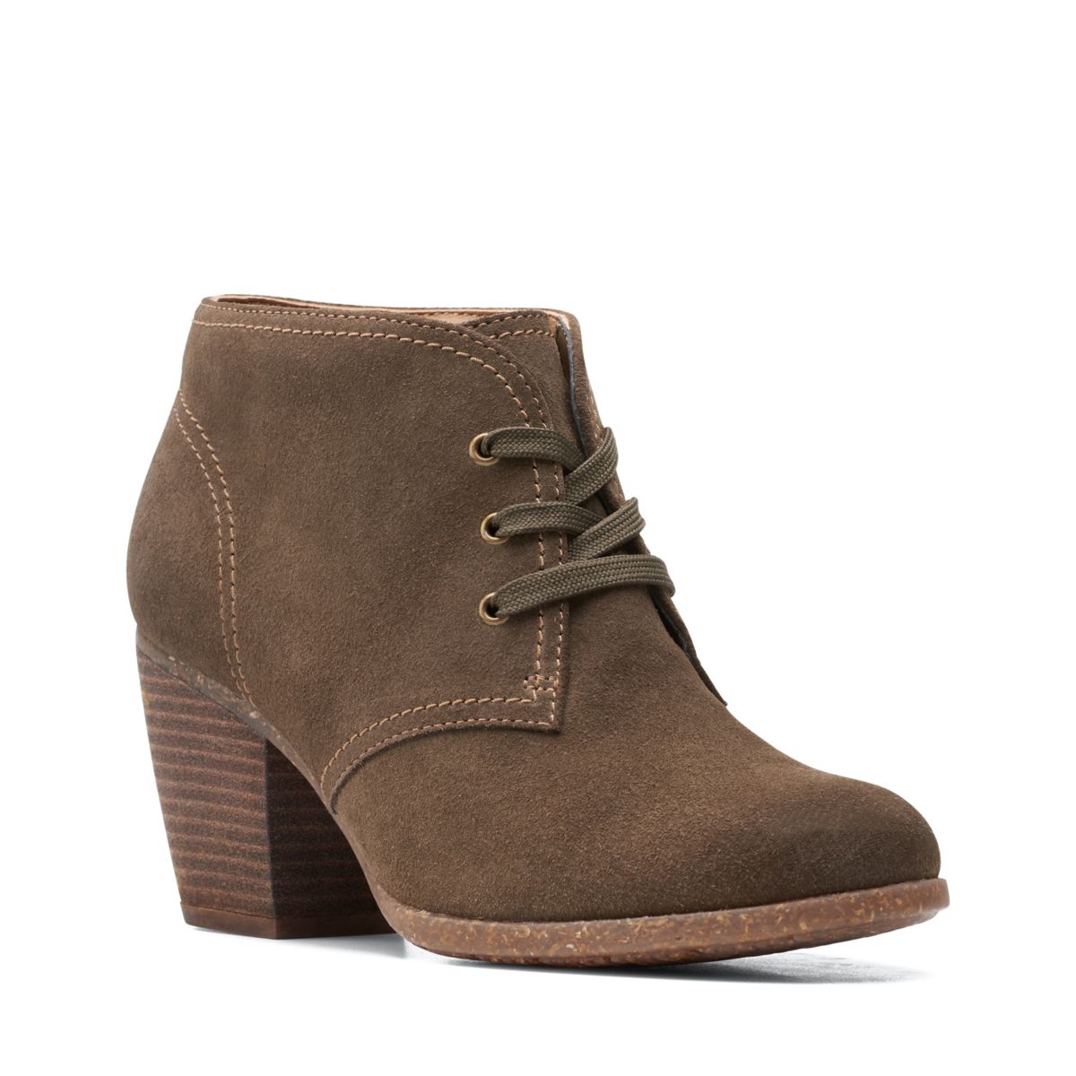 Botas De Tacón Clarks Bergen Encaje Mujer Verde Oscuro Oliva | 3993584