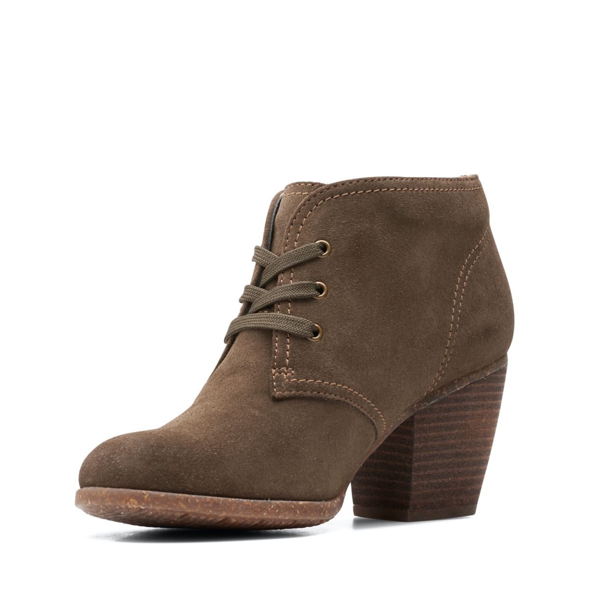 Botas De Tacón Clarks Bergen Encaje Mujer Verde Oscuro Oliva | 3993584