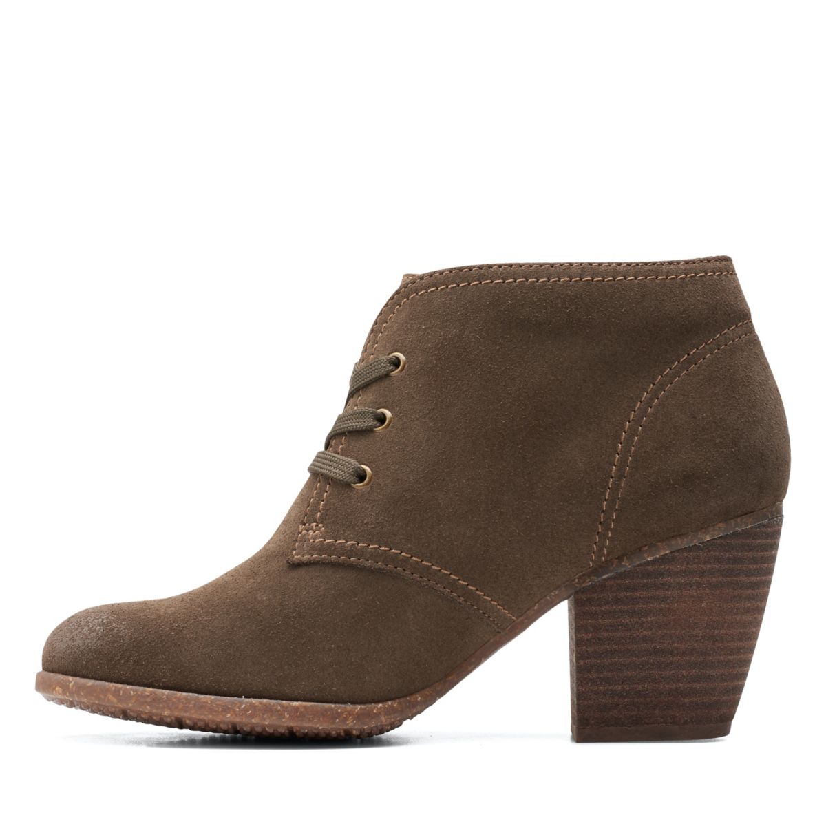 Botas De Tacón Clarks Bergen Encaje Mujer Verde Oscuro Oliva | 3993584