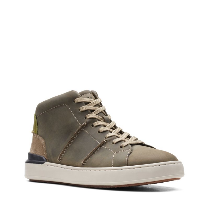 Botines Clarks Court Lite Hi Hombre Verde Oscuro Oliva | 38995673