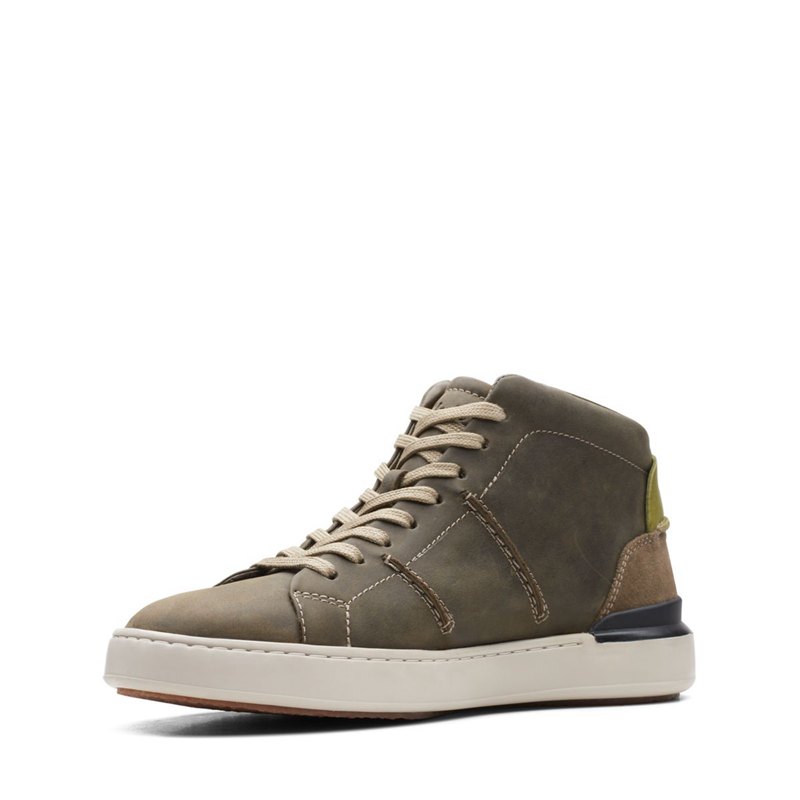 Botines Clarks Court Lite Hi Hombre Verde Oscuro Oliva | 38995673