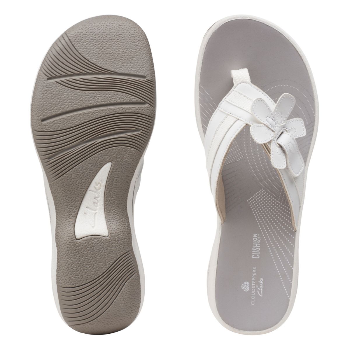 Chanclas Clarks Brinkley Flora Mujer Blancas | 66895221