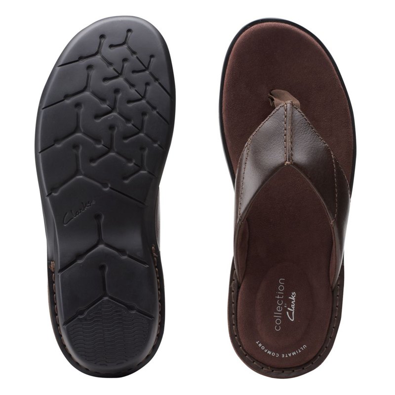 Chanclas Clarks Ellison Easy Hombre Marrones Oscuro | 18808294