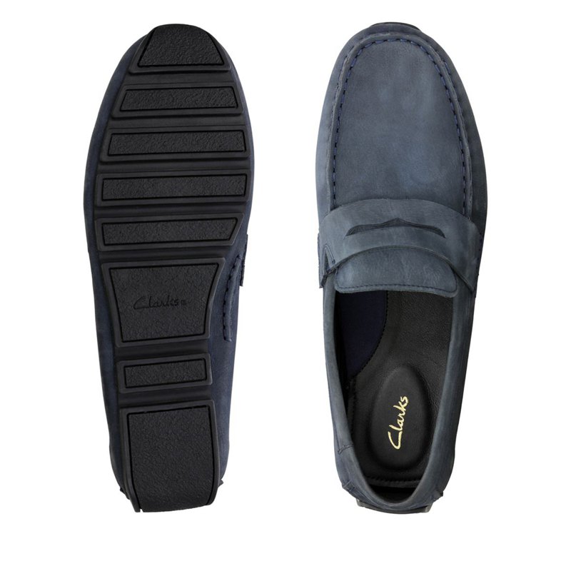 Loafers Clarks Oswick Penny Hombre Azul Marino | 57776516