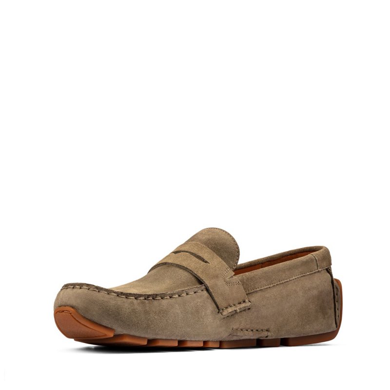 Loafers Clarks Oswick Penny Hombre Verde Oliva | 48640912