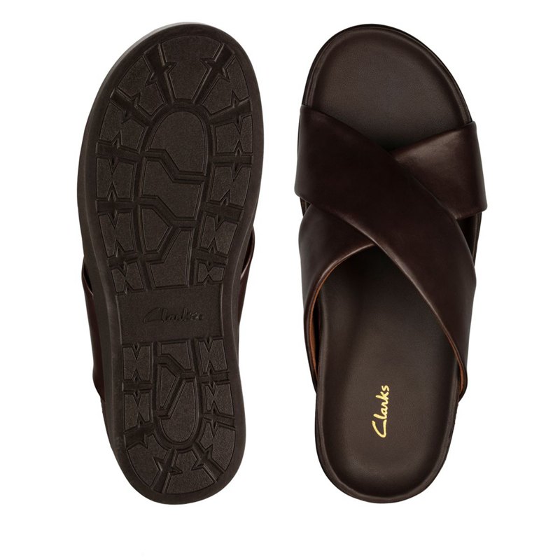 Mulas Clarks Sunder Cross Hombre Marrones Oscuro | 17158567