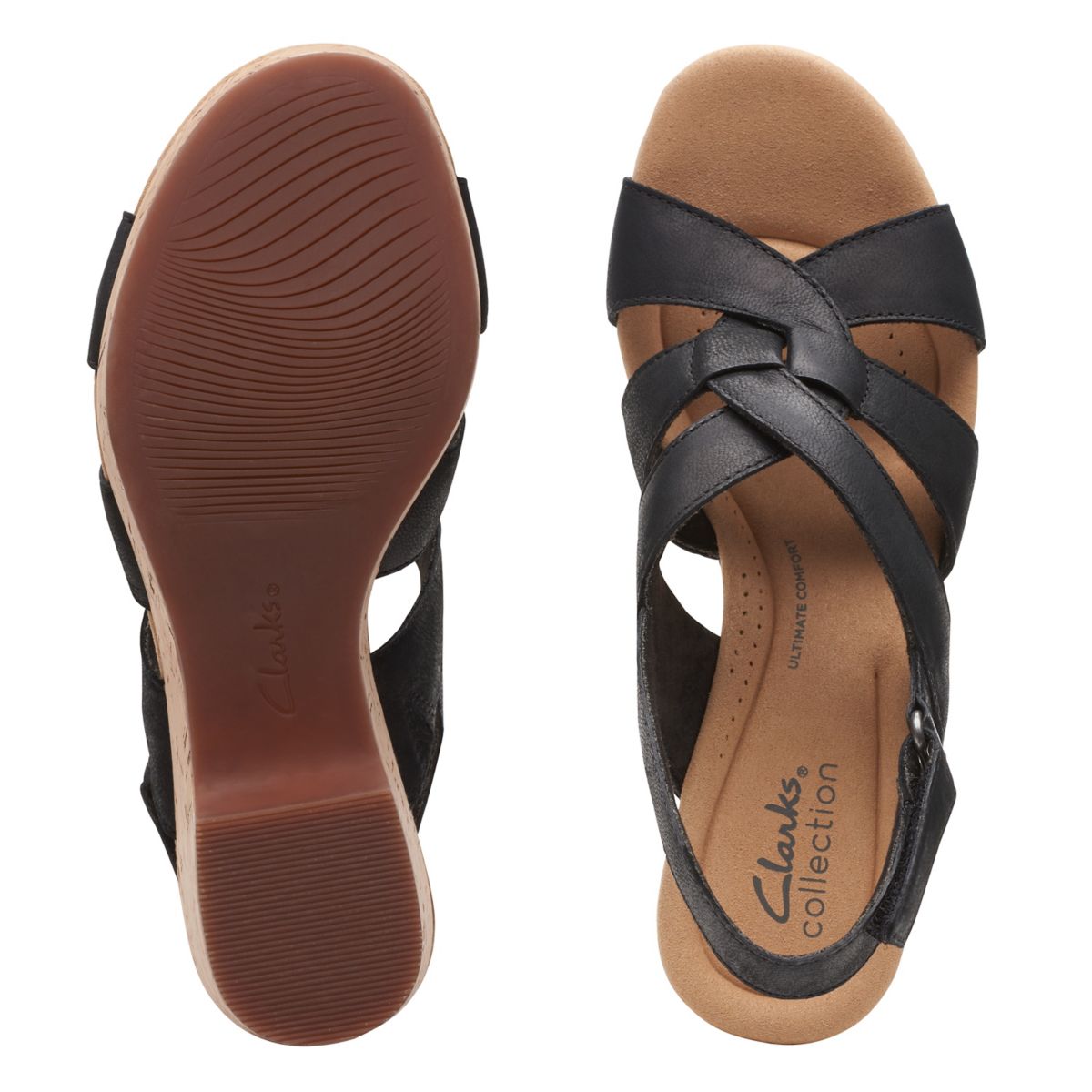 Sandalias Cuña Clarks Giselle Beach Mujer Negras | 99128666