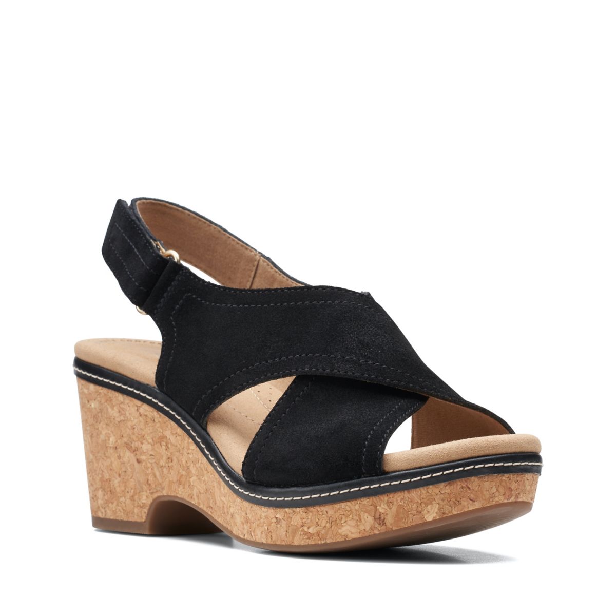 Sandalias Cuña Clarks Giselle Cove Mujer Negras | 27051501