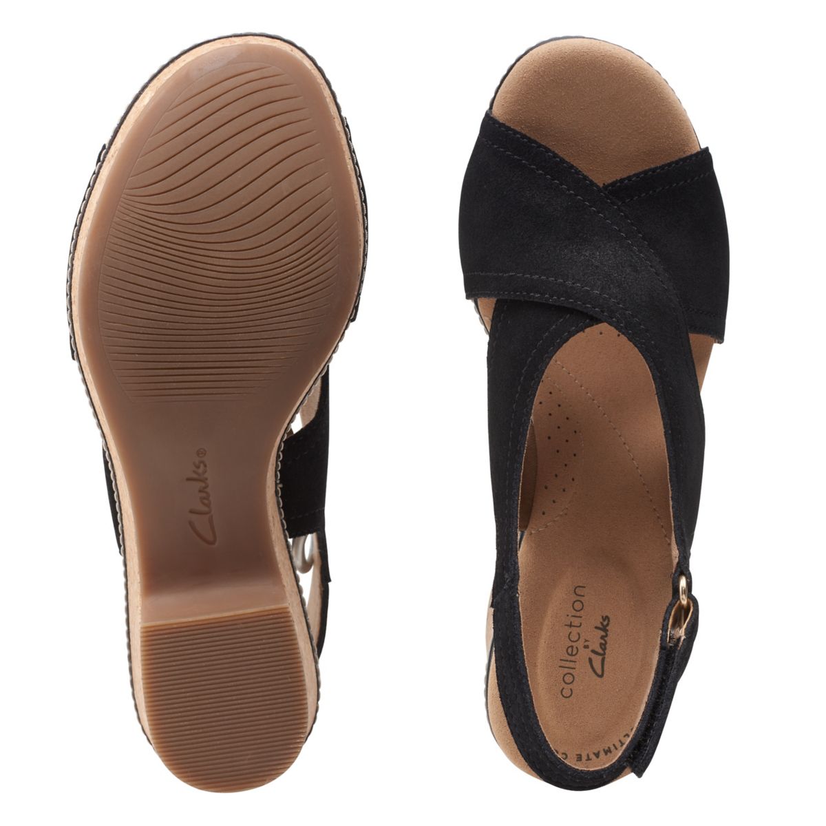 Sandalias Cuña Clarks Giselle Cove Mujer Negras | 27051501