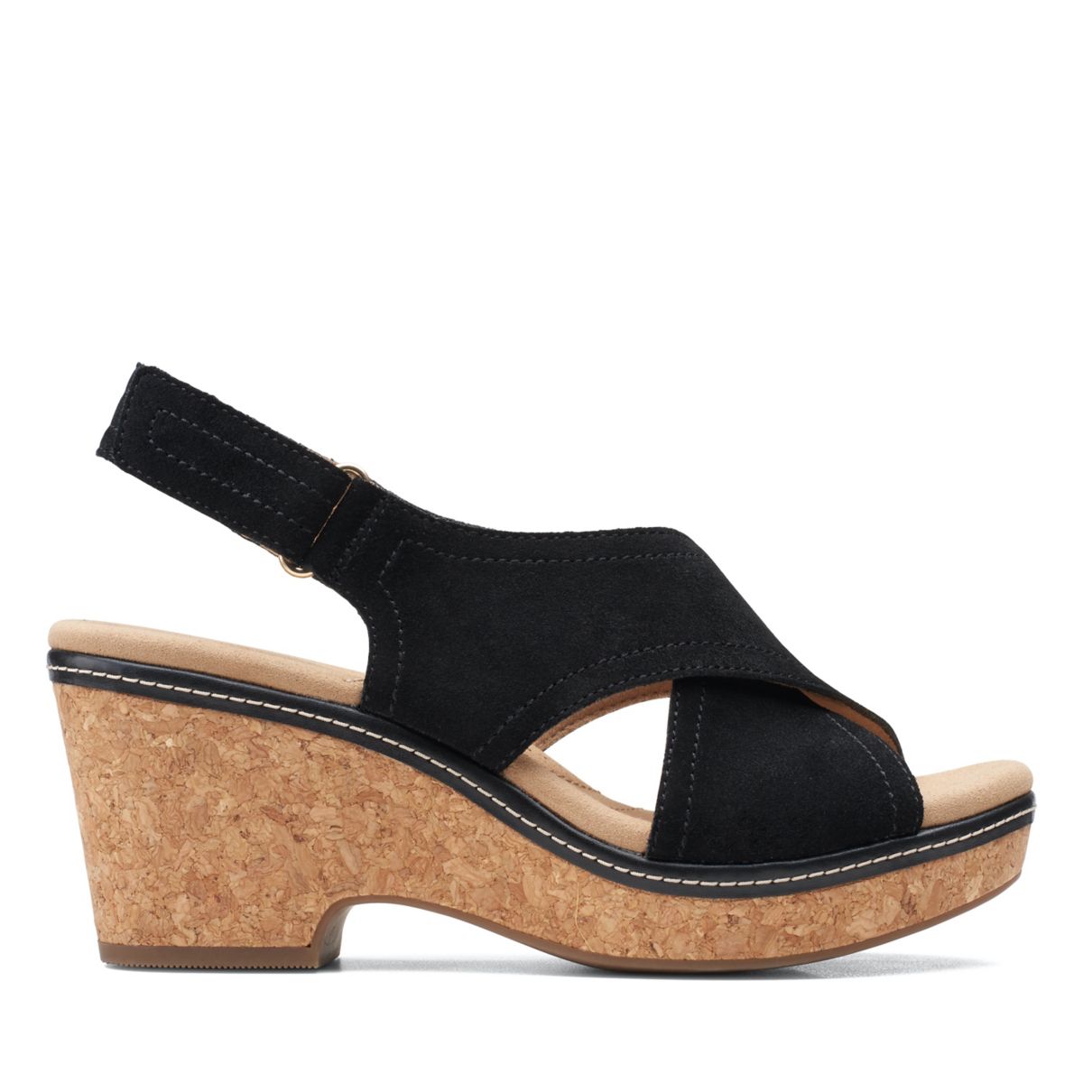 Sandalias Cuña Clarks Giselle Cove Mujer Negras | 27051501