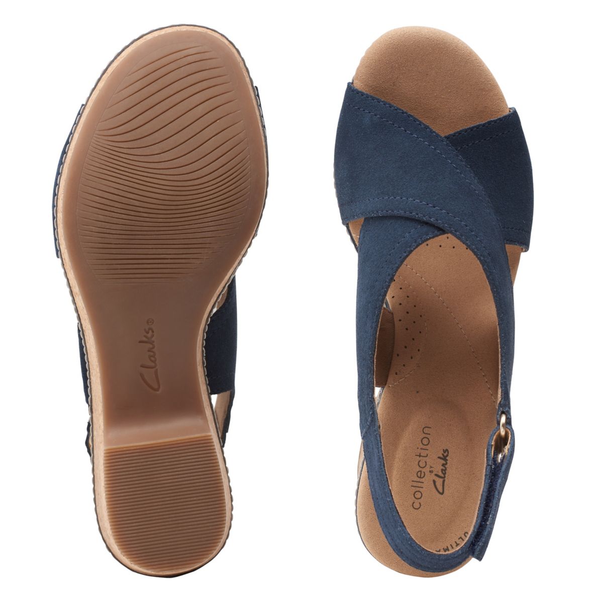 Sandalias Cuña Clarks Giselle Cove Mujer Azul Marino | 82502731