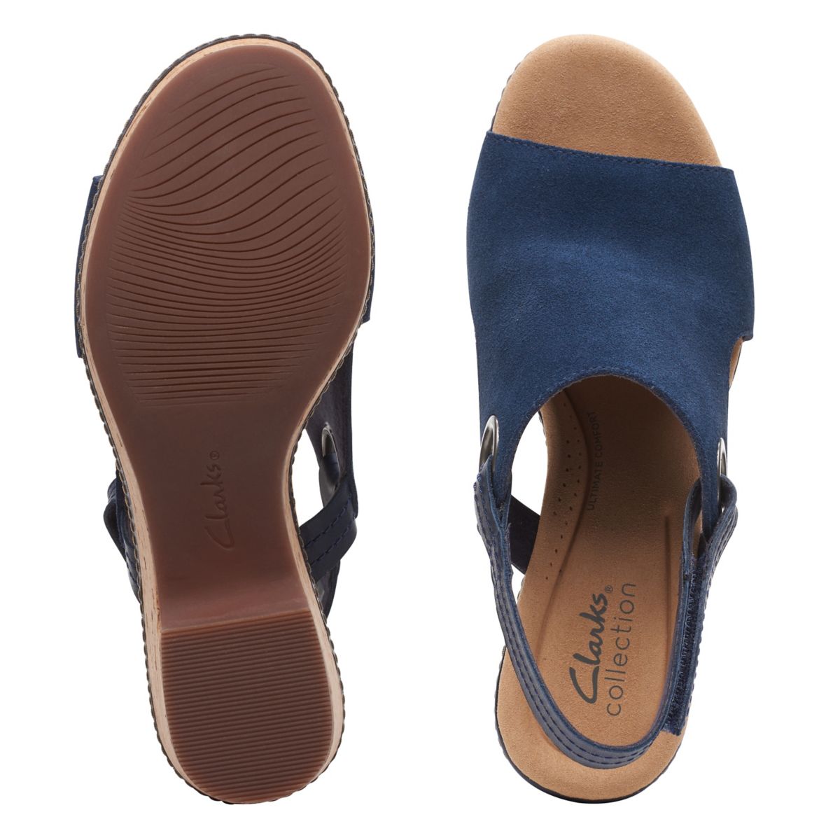 Sandalias Cuña Clarks Giselle Sea Mujer Azul Marino | 41586297