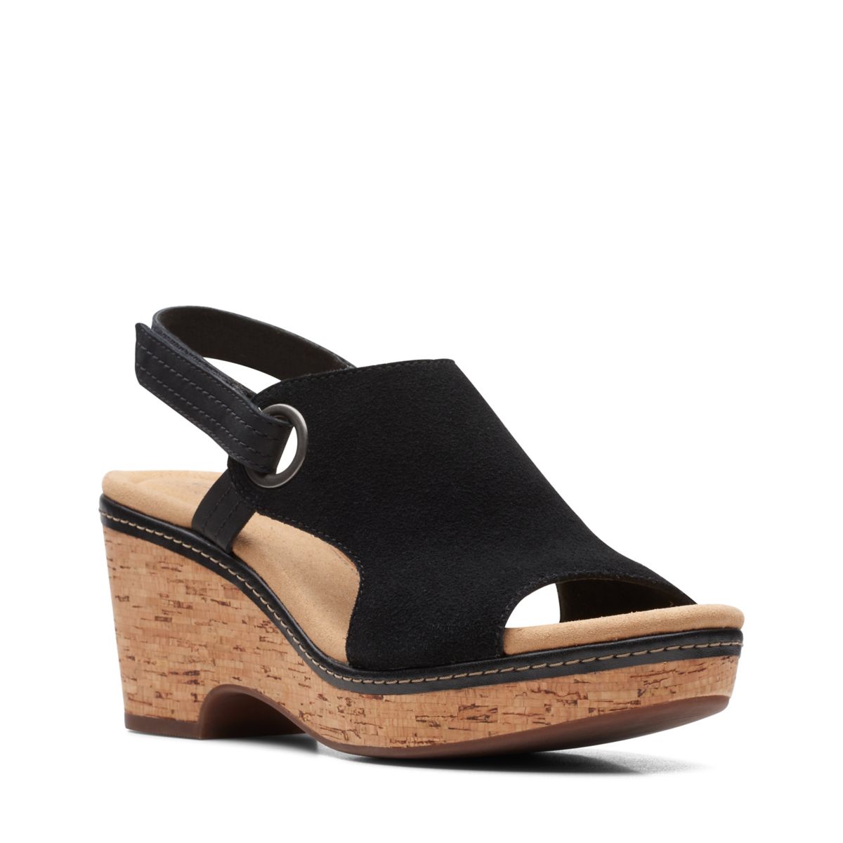 Sandalias Cuña Clarks Giselle Sea Mujer Negras | 99539021