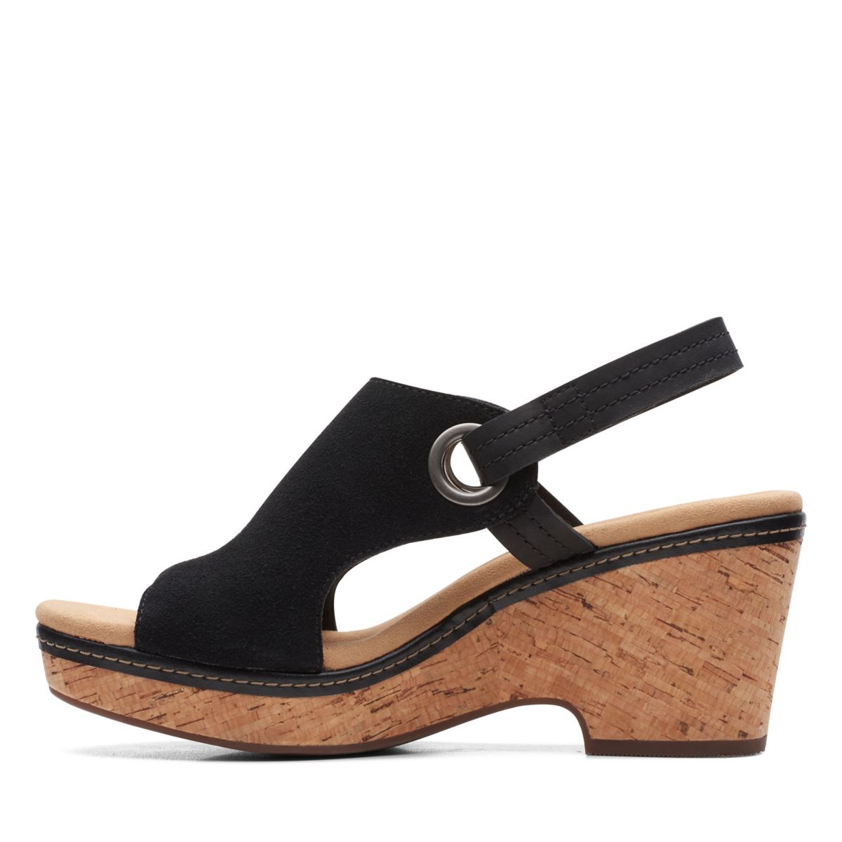 Sandalias Cuña Clarks Giselle Sea Mujer Negras | 99539021