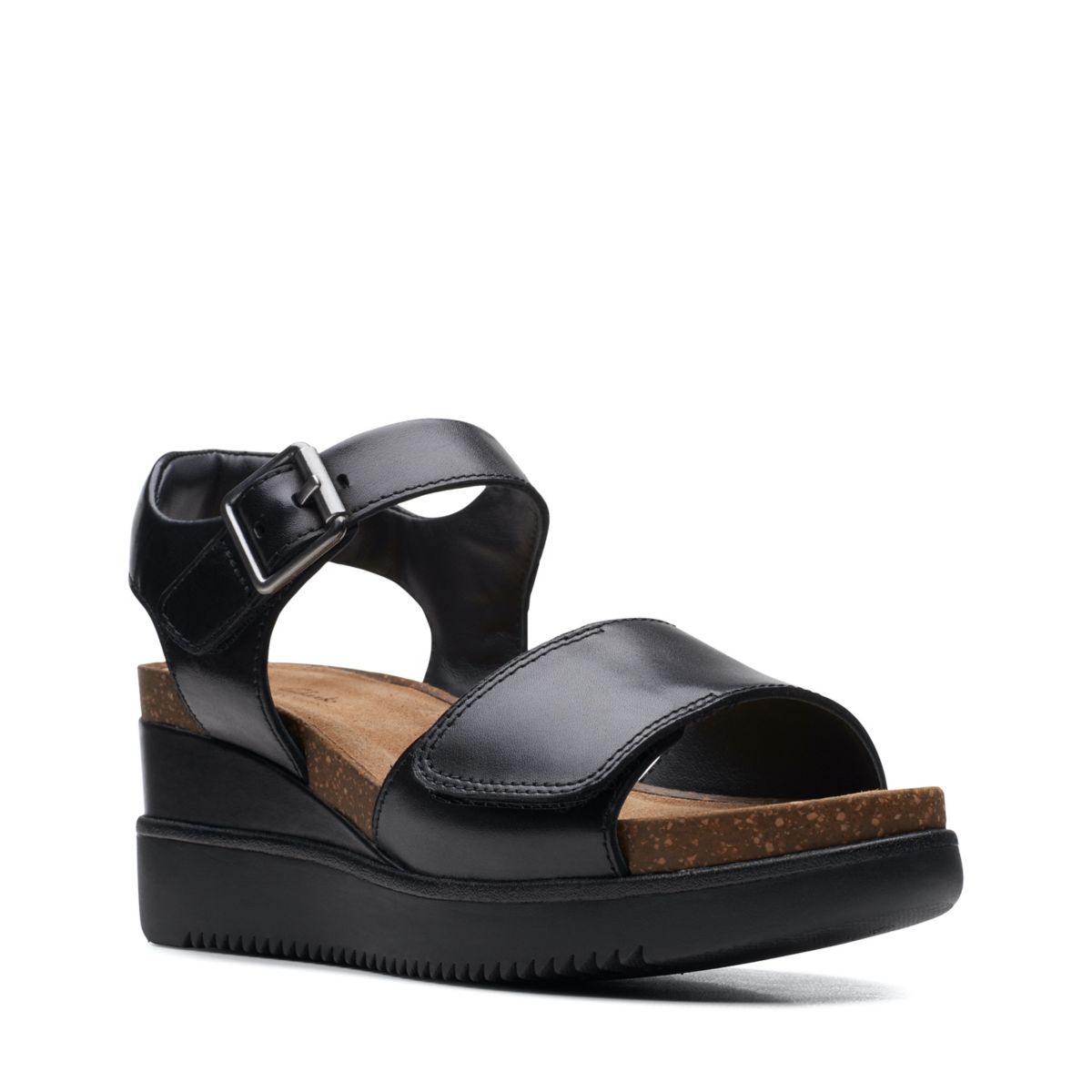 Sandalias Cuña Clarks Lizby Correa Mujer Negras | 66537152