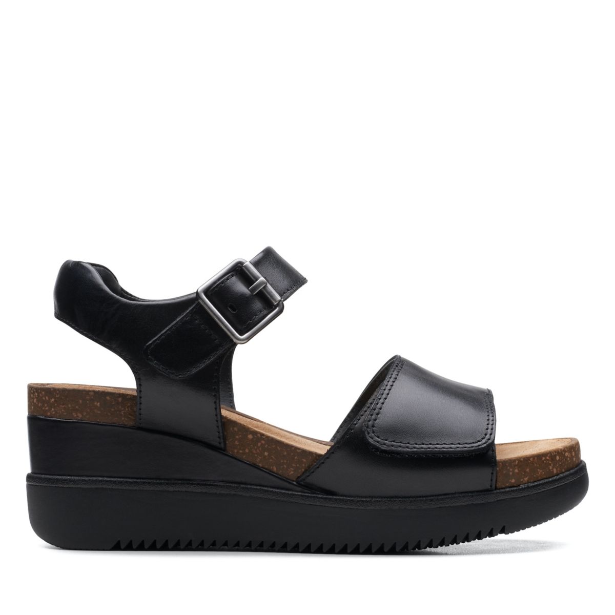 Sandalias Cuña Clarks Lizby Correa Mujer Negras | 66537152