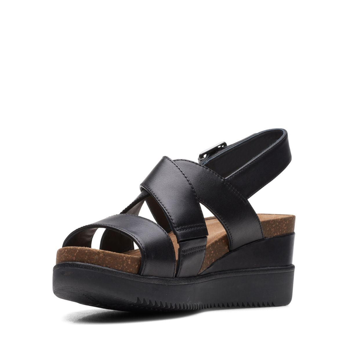 Sandalias Cuña Clarks Lizby Cross Mujer Negras | 65023014