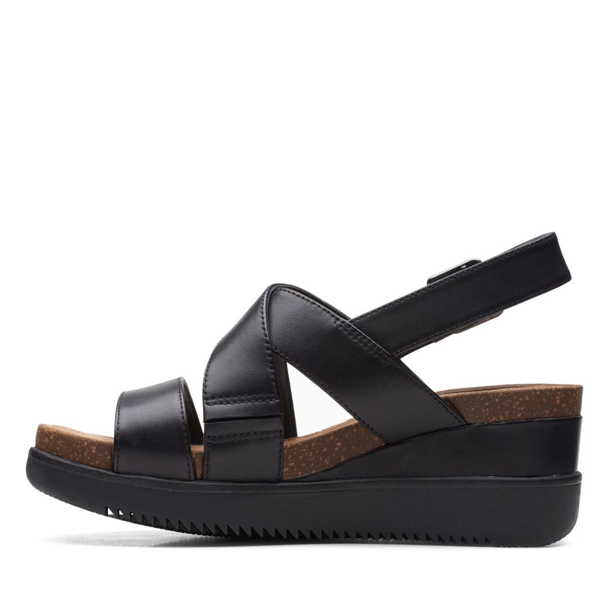 Sandalias Cuña Clarks Lizby Cross Mujer Negras | 65023014