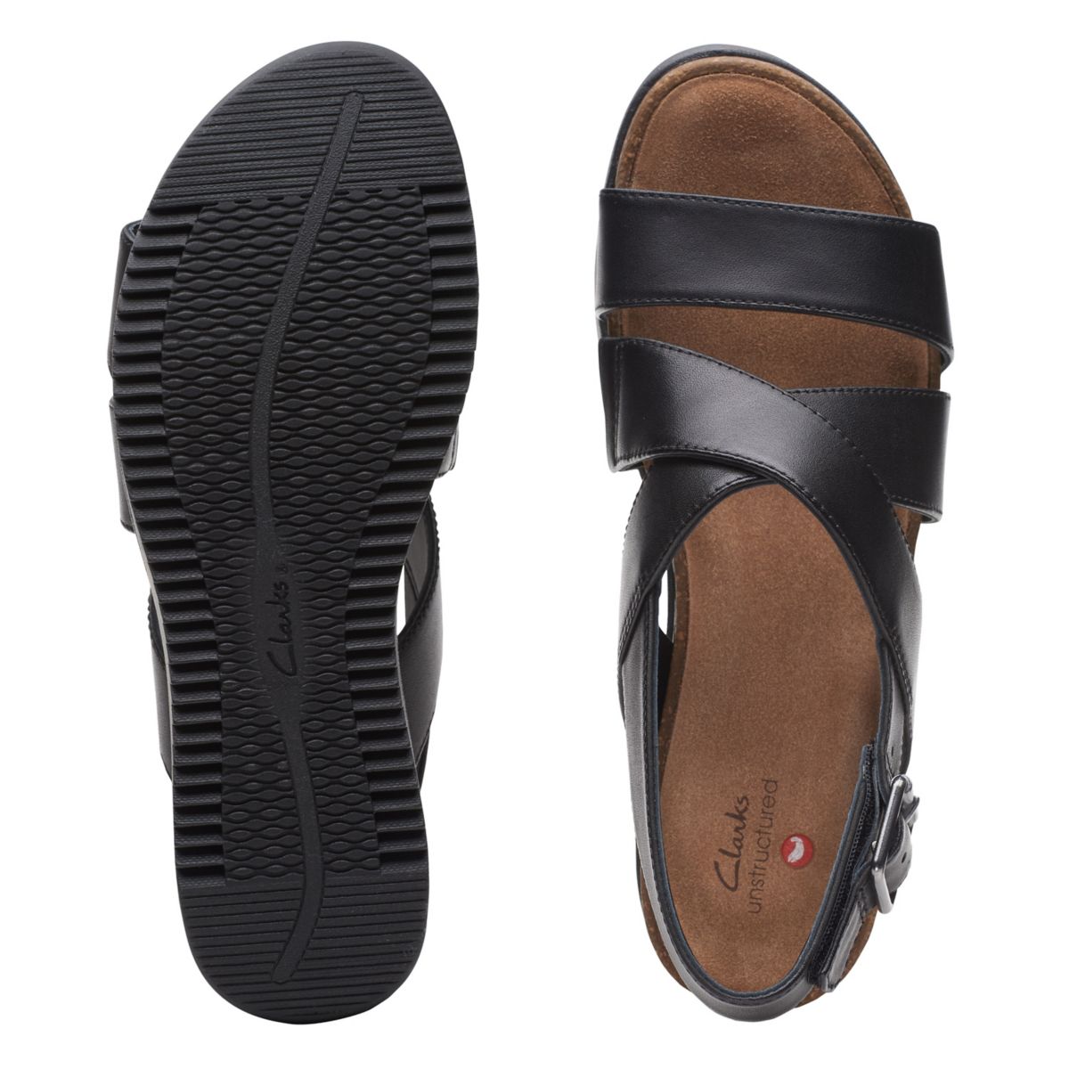 Sandalias Cuña Clarks Lizby Cross Mujer Negras | 65023014