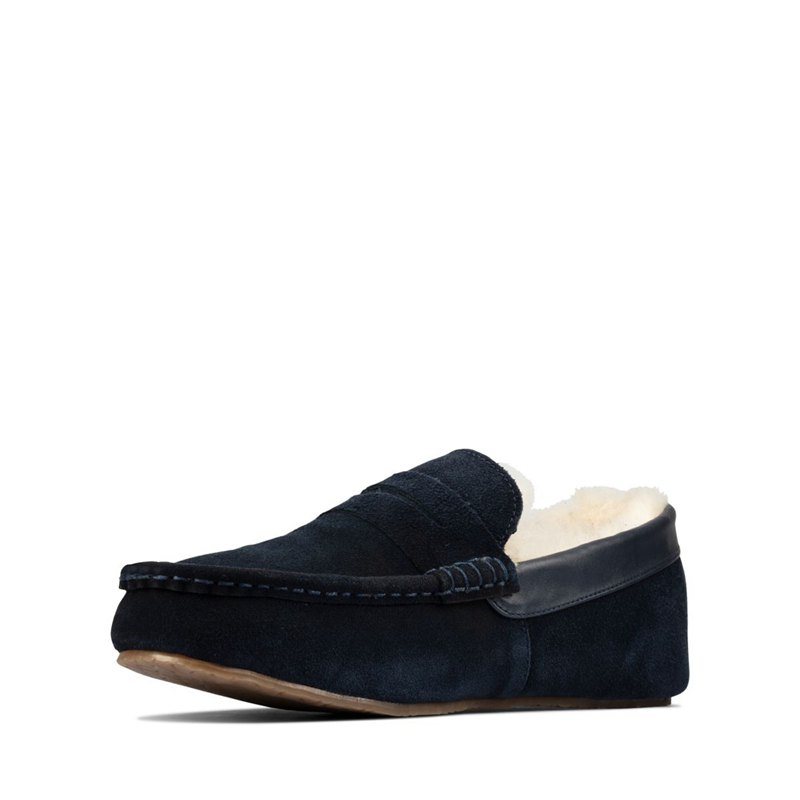 Slip On Clarks Kite Warm Hombre Azul Marino | 73487793