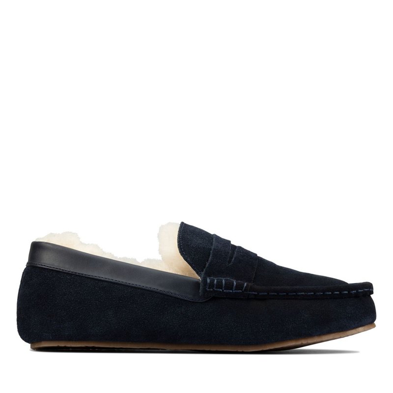 Slip On Clarks Kite Warm Hombre Azul Marino | 73487793