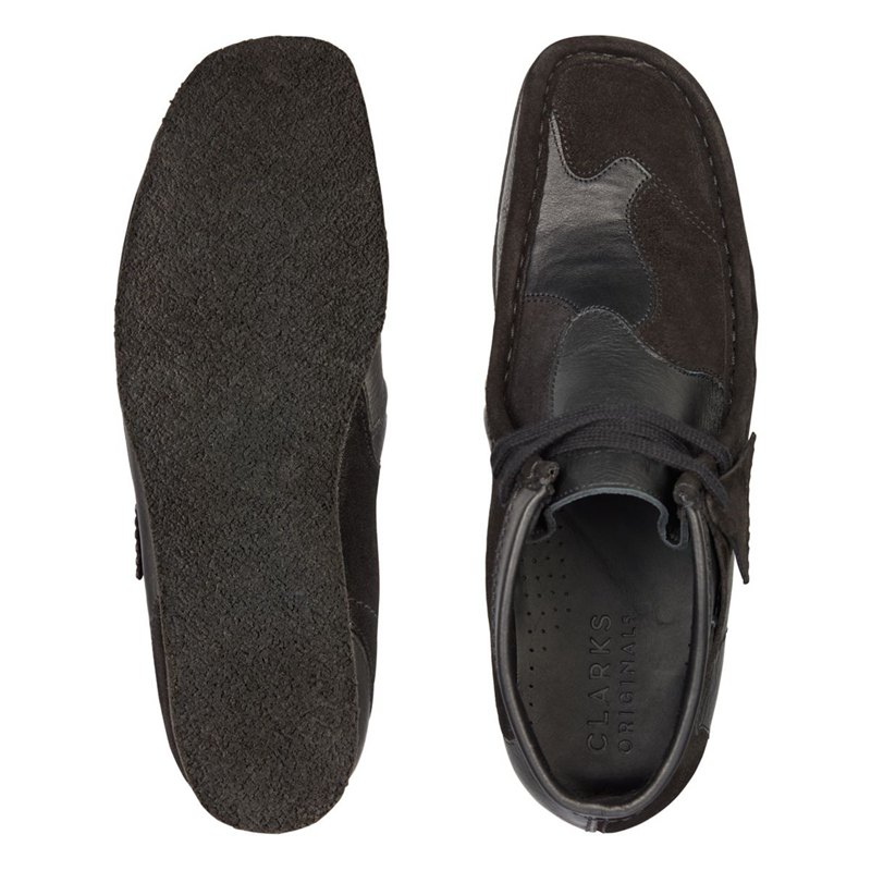 Wallabee Clarks Original Patch Hombre Negras | 2014406