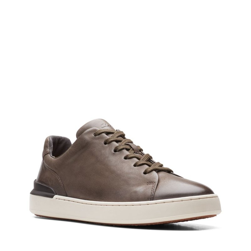 Zapatillas Clarks Court Lite Encaje Hombre Gris | 76407547