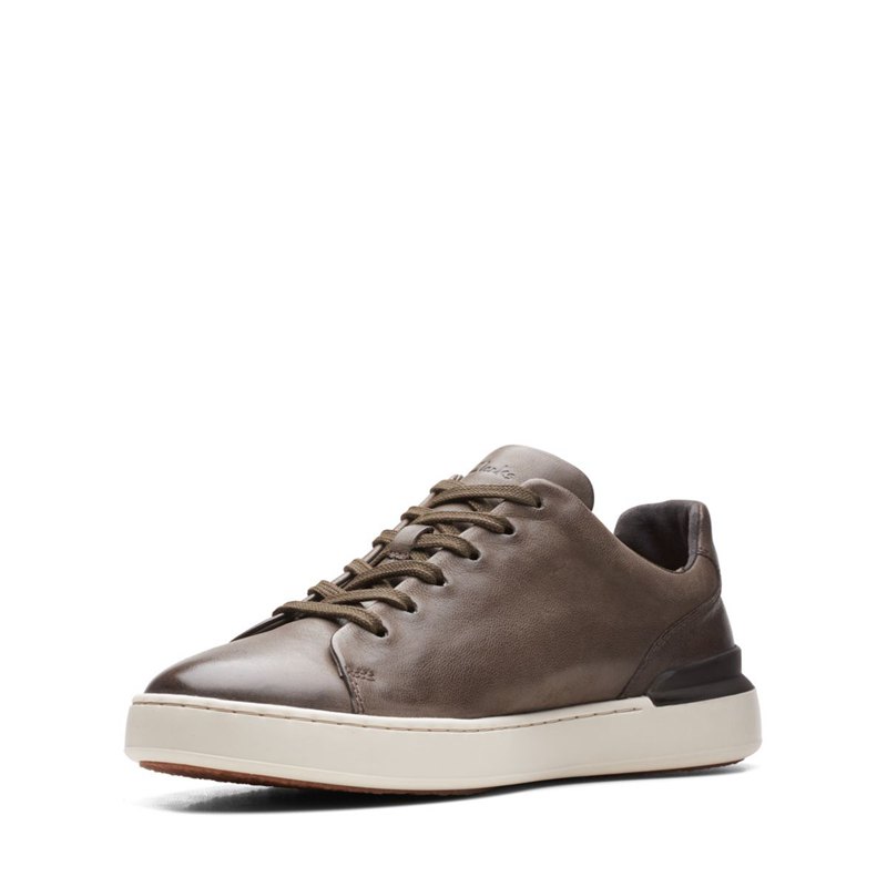 Zapatillas Clarks Court Lite Encaje Hombre Gris | 76407547