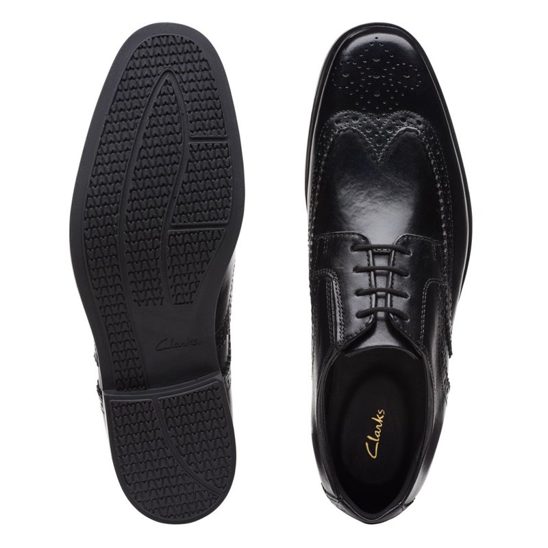 Zapatos Brogue Clarks Howard Wing Hombre Negras | 33445209