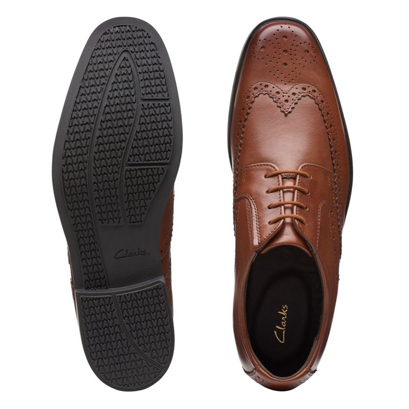 Zapatos Brogue Clarks Howard Wing Hombre Marrones Oscuro | 73655655