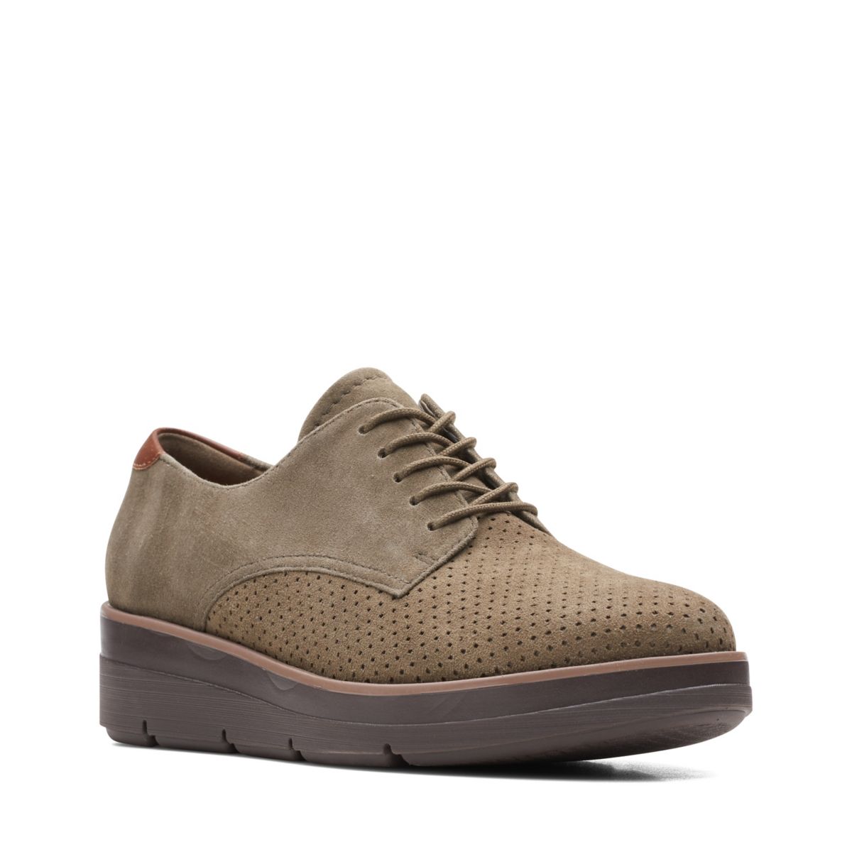 Zapatos Casuales Clarks Shaylin Encaje Mujer Verde Oscuro Oliva | 19309963